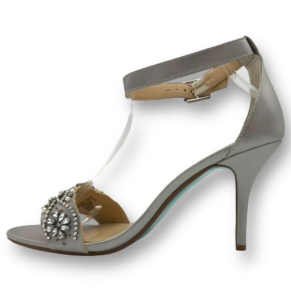 Betsey Johnson Womens Gina Embellished Rhinestone Sandals Silver Size 10M - Picture 2 of 11